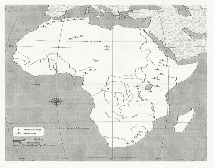 Africa Physical Features Map Quiz