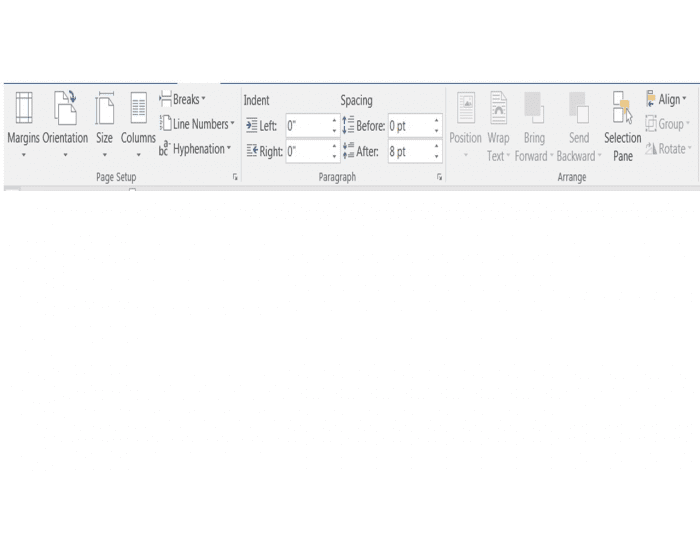 Microsoft Word: Layout Ribbon Quiz