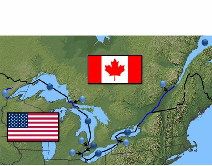 where is the st lawrence river located on a map