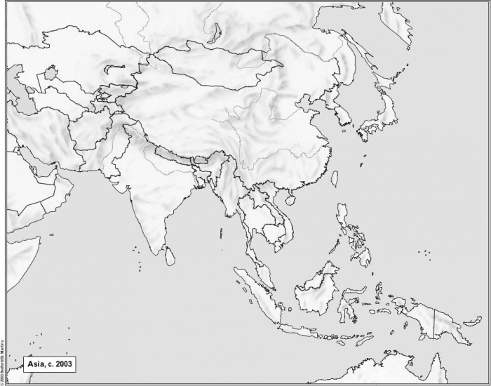 GC Asia Map Review - Countries & bodies of water Quiz