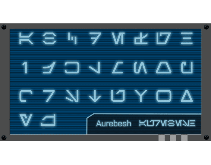 Aurebesh Alphabet — Printable Worksheet