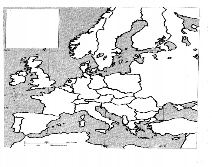 europe post ww2 map — Printable Worksheet