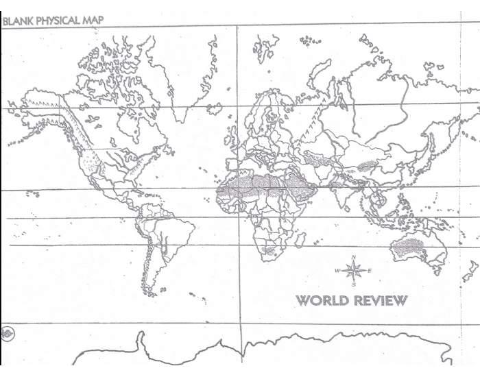 World Map Exploded Worksheet.pdf World Map Review — Printable Worksheet