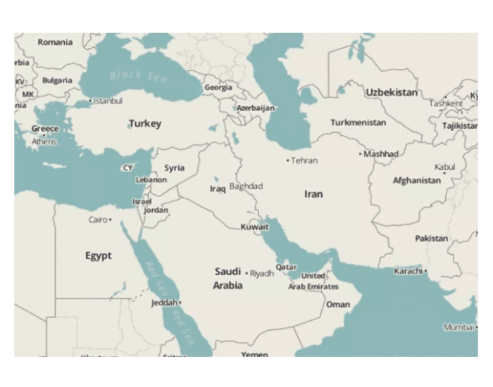 Middle East Map Bodies Of Water - Get Latest Map Update