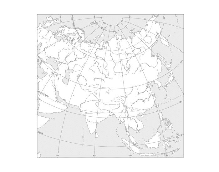 Azja - mapa fizyczna — Printable Worksheet