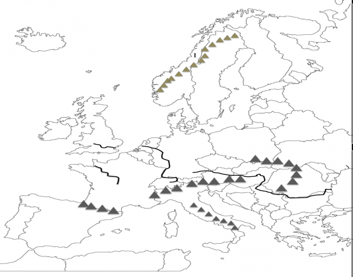 europe physical map black and white
