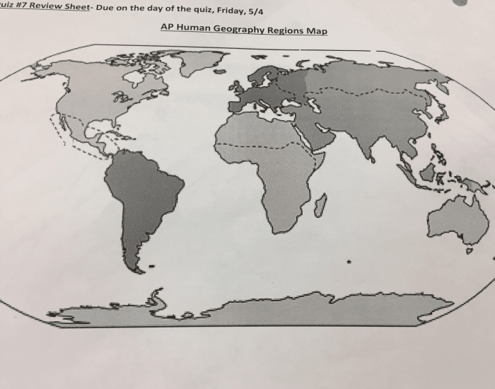 AP Regions Map Review — Printable Worksheet
