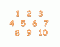 Numbers 1-10 in Japanese (Kanji)