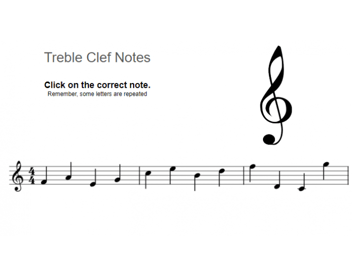 Treble Clef notes β Printable Worksheet