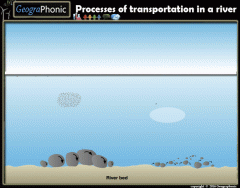 Processes of transportation in a river