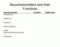 Neurotransmitters and their functions