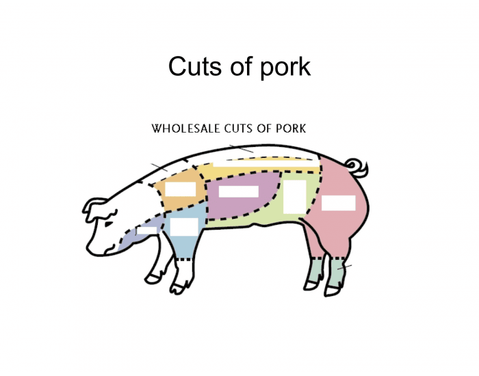 Cuts of Pork Printable Worksheet