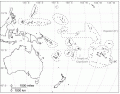 Oceania political and physical map