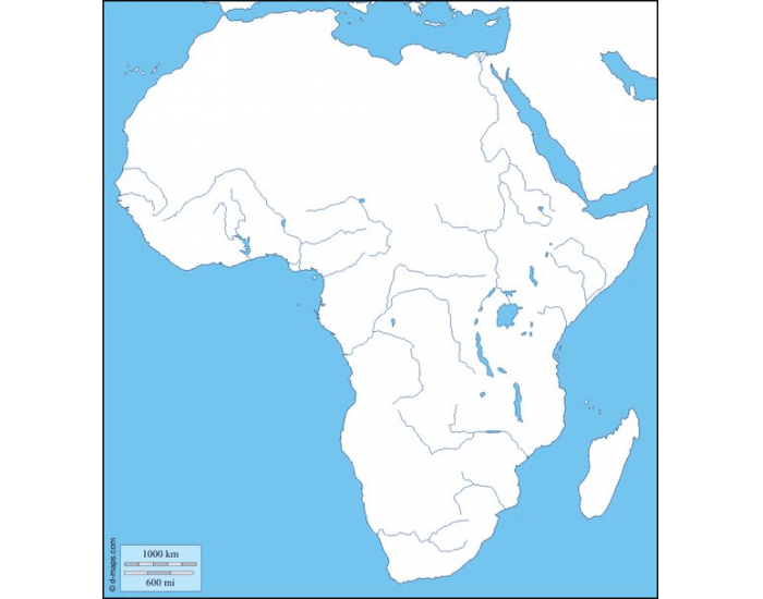 Africa Map Quiz Bodies of Water