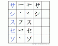 Japanese Katakana S Column