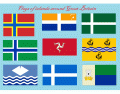 Flags of islands around Great Britain