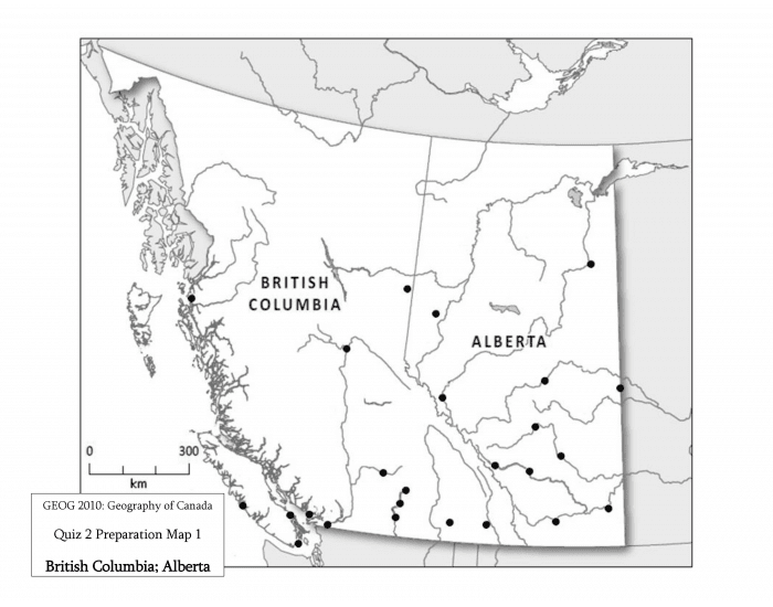 Canadian Rivers In Abc Form Geo Of Canada Quiz 2 - BC/AB Bodies of Water