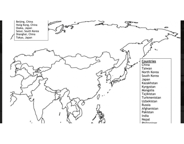 East Asia Physical Features & Cities Quiz