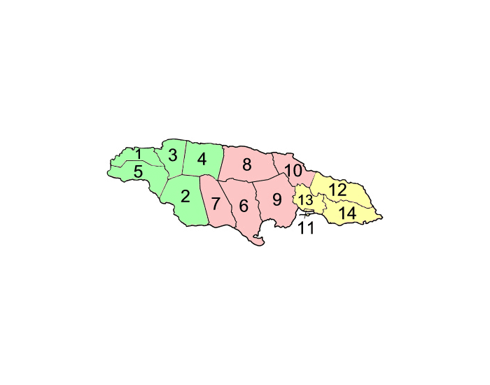 Parish Capitals of Jamaica — Printable Worksheet