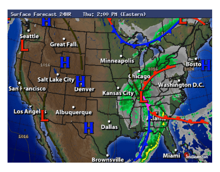 Identifying Parts of a Weather Map — Printable Worksheet