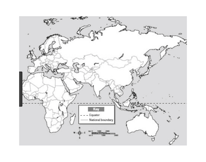 Eastern Hemisphere Map Test Printable Worksheet