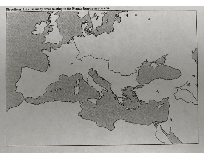 Roman Civilization Location Notes.pdf Roman Civilization Map Skills — Printable Worksheet