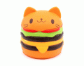 Labeling burger cat squishie