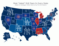 Most Hated MLB Team In Each State