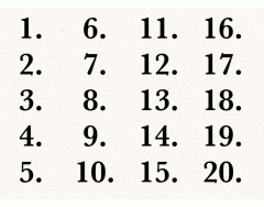 French Numbers 1-20