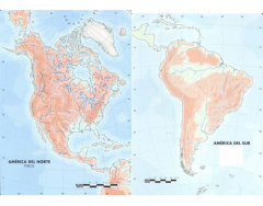 Natural landscapes of America, map