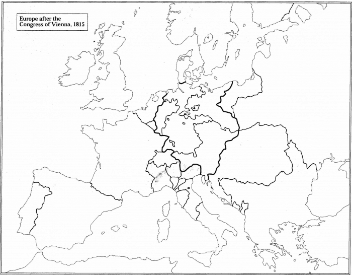 Map of Europe after Congress of Vienna, 1815 Quiz