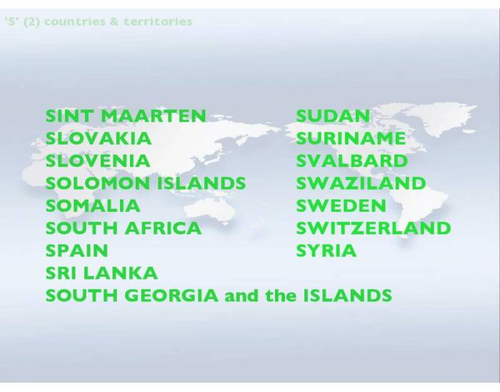 Internet Country Code 'S' (2) Quiz