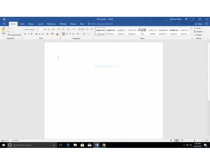2016 Microsoft Word Screen Shot Quiz