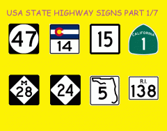 USA STATE HIGHWAY SIGNS PART 1/7