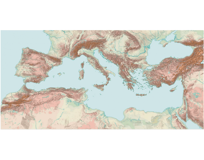Physical Map Mediterranean Printable Worksheet