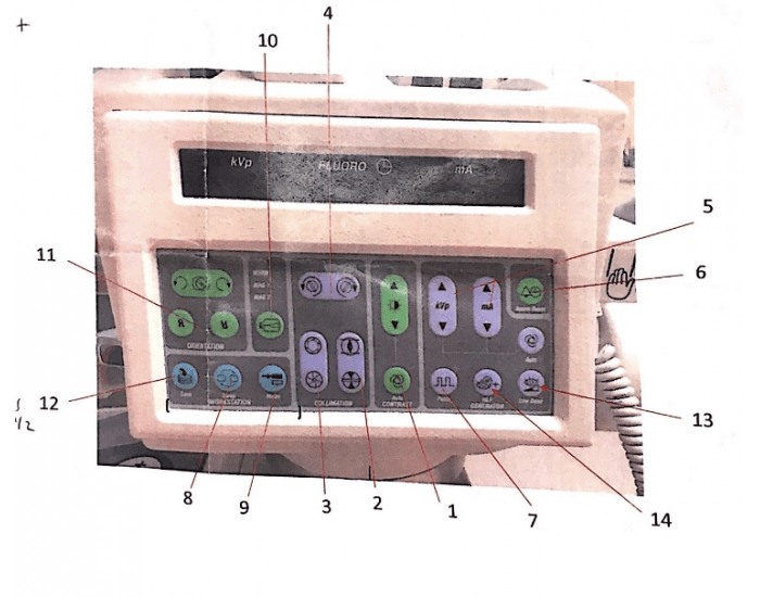 C-ARM control panel — Printable Worksheet