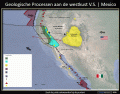 geologische Processen aan de westkust van de V.S. 