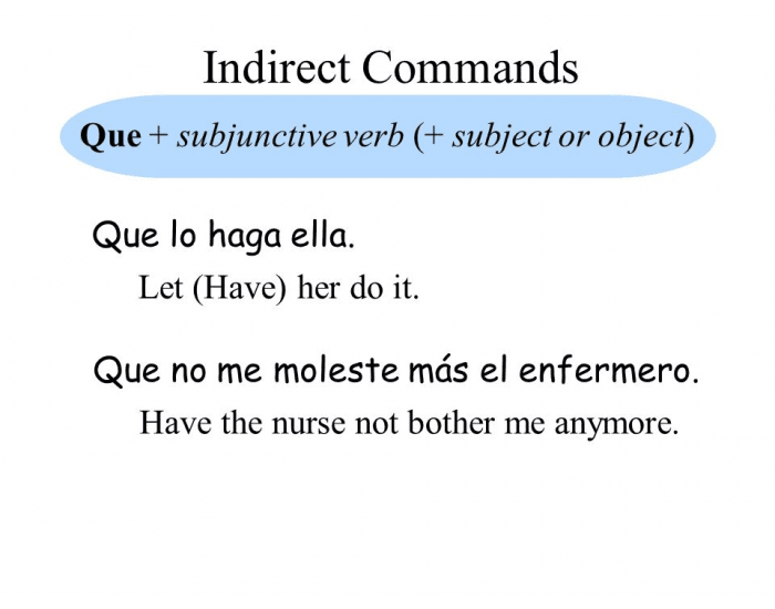 Indirect Commands Quiz