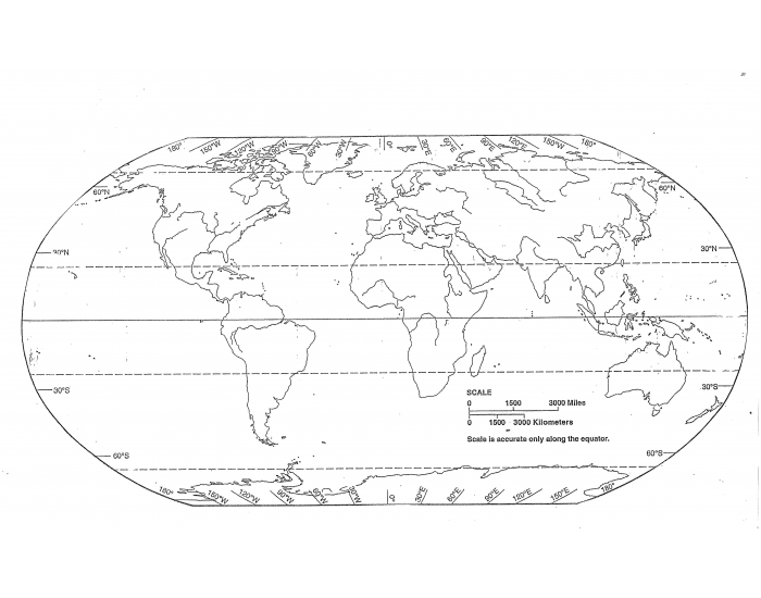 World Map Bodies of Water & Land forms Quiz