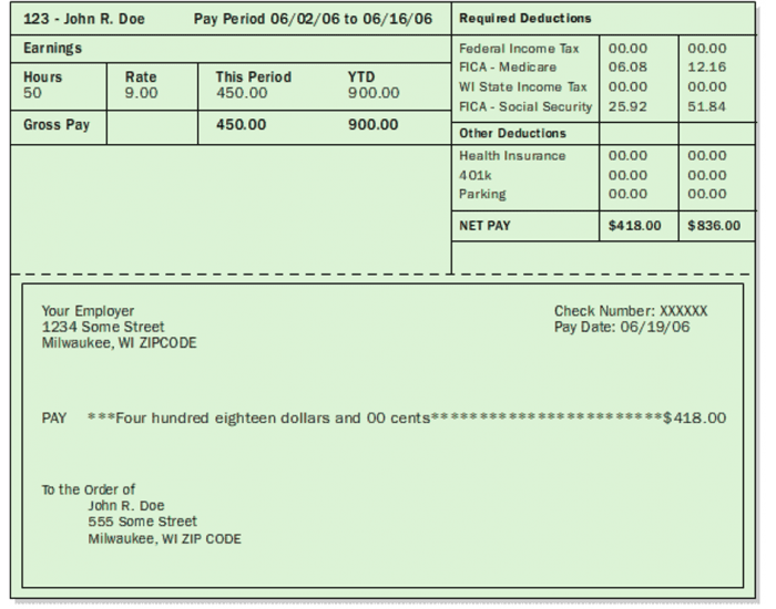 Understanding a Paycheck Quiz