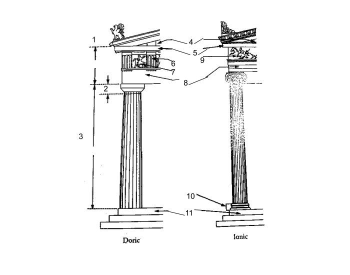 Colums Parts Parts of Doric and Ionic Columns Quiz