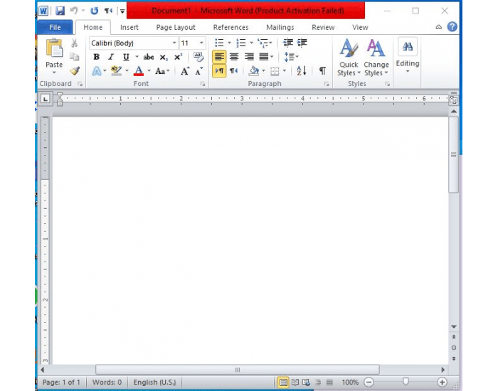 Parts of MS Word window — Printable Worksheet