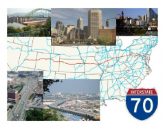 Cities Along Interstate 70 USA