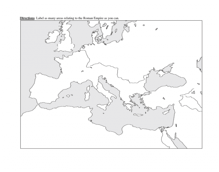Ancient Rome Political Map — Printable Worksheet
