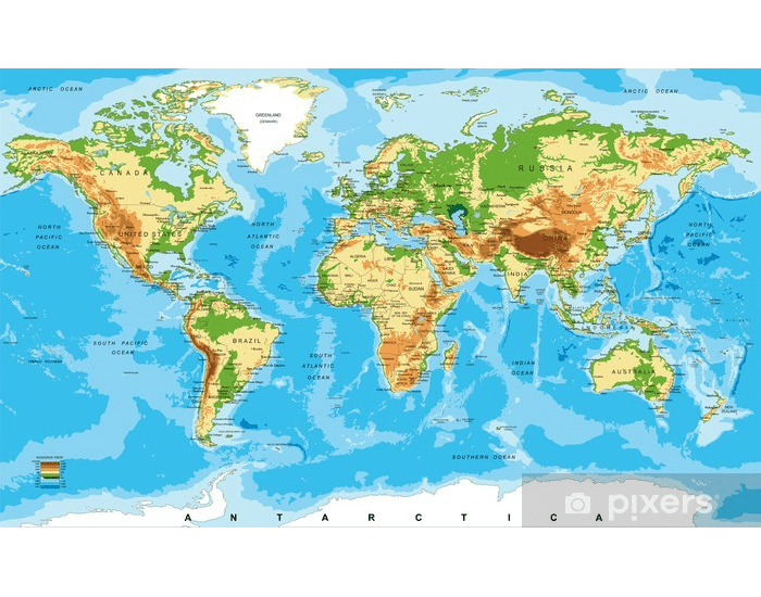 Fizyczna mapa świata Quiz