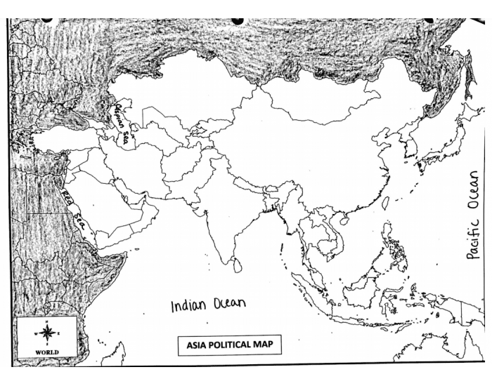 Asia Map Assignment Final Exam- Asia political map Quiz