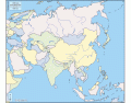 Ázia - záverečná slepá mapa