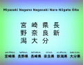 漢字:  Miyazaki Nagano Nagasaki Nara Niigata Ōita