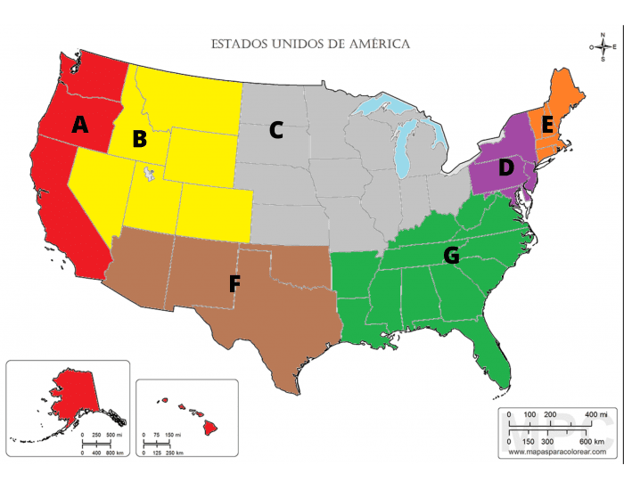 Regiones De Estados Unidos Quiz