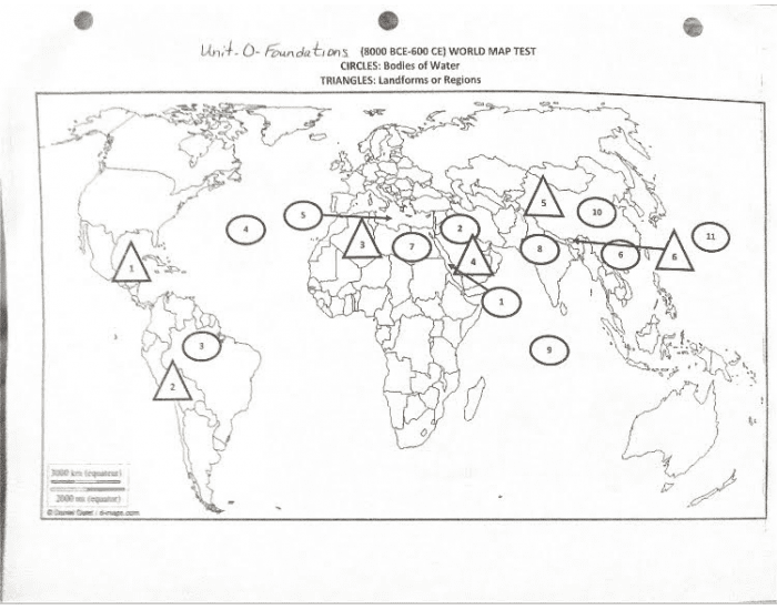 AP World Map Test Quiz